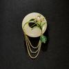 Chinese-style Orchid Peace Pendant Brooch, High-end Feminine Charm, Chalcedony Corsage Design Sense Brooch