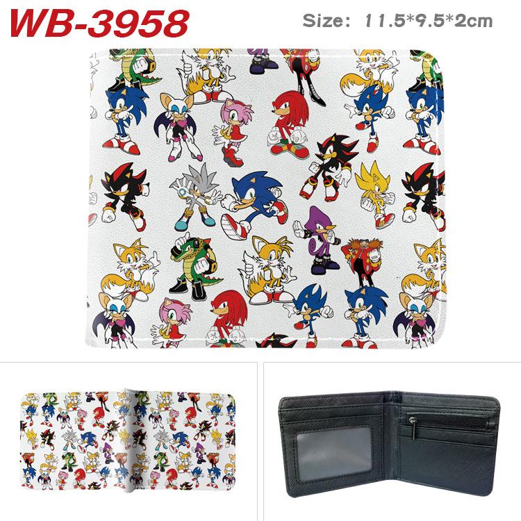 Sonic The Hedgehog Wallet Short Bi-fold Card Holder Colorful Cartoon Anime Coin Purse 1pcs