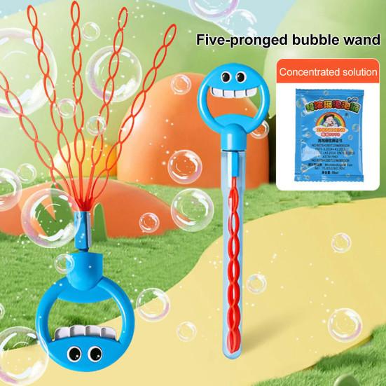 32-Hole Smile Face Bubble Wand Fun Outdoor Toy with Concentrate Packs Bubble Blowing Toy Romantic Bubbles Gift for Bubble Lovers