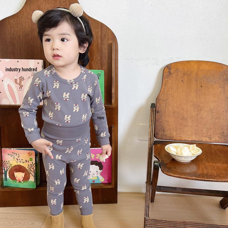 25 Стилей Детский Хлопковый Комплект Нижнего Белья с Завышенной Талией для Мальчиков и Девочек - Защита Животика, Бесшовный, Теплая Осенне-Зимняя Домашняя Одежда