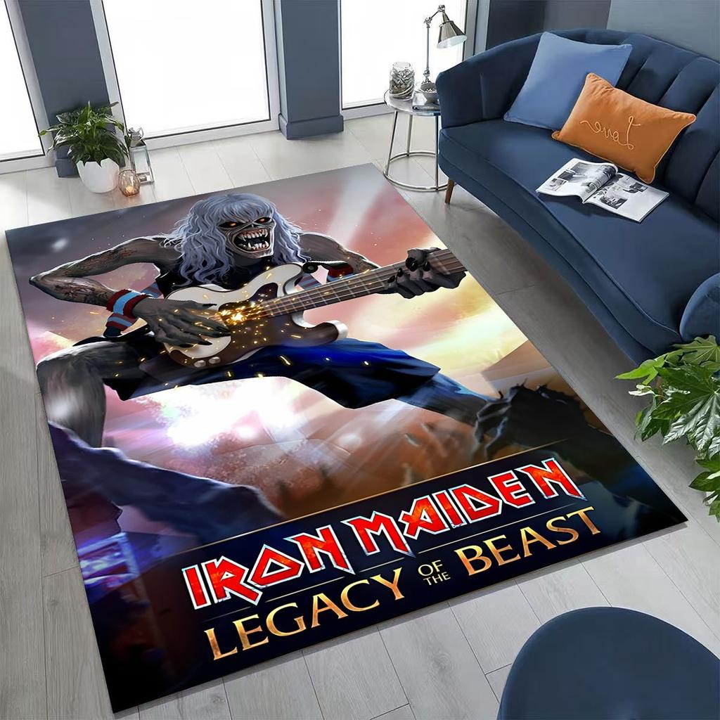 3D I-Iron-Maidens Music Band Art Carpet Rug for Bedroom Living Room Sofa Home Doormat Decor,Large Kids Non-slip Floor Mat