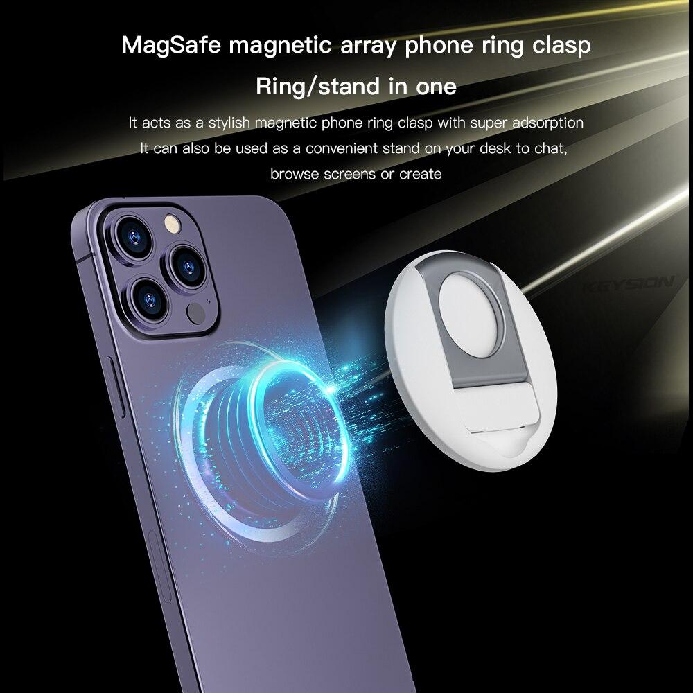 KEYSION Магнитный кольцевой держатель для мобильного телефона MagSafe для MacBook для iPhone 14 13 Pro, регулируемое крепление для камеры, съемные подставки