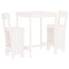 VidaXL 3-piece Garden Bar Set White Solid Pine Wood, Pub Set, Patio Bar Set, Set of 3157794