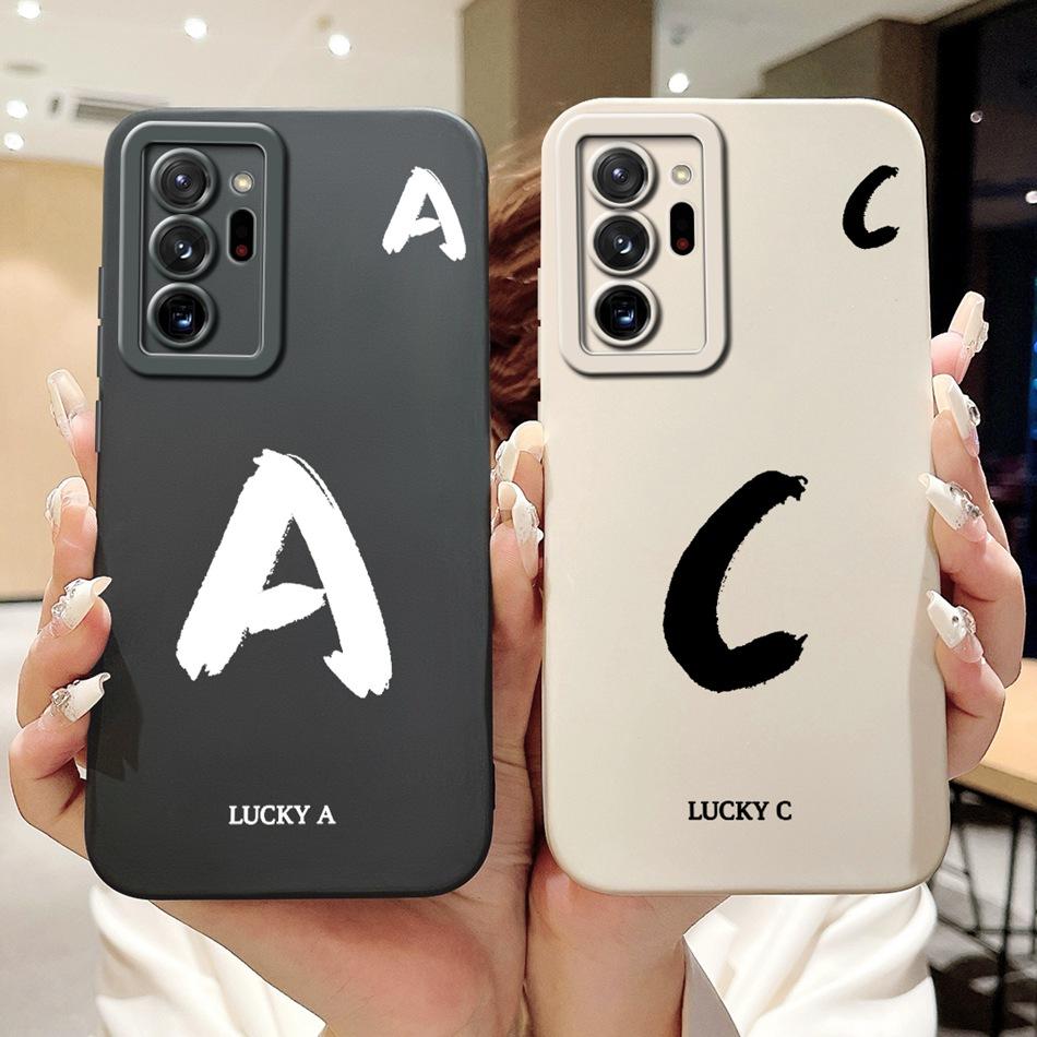 Для Samsung Galaxy Note 20 Ultra Note20 Счастливой Первой Буквой Чехол для Телефона Для Samsung Note 20 20Ultra 5G Мягкие Силиконовые Чехлы