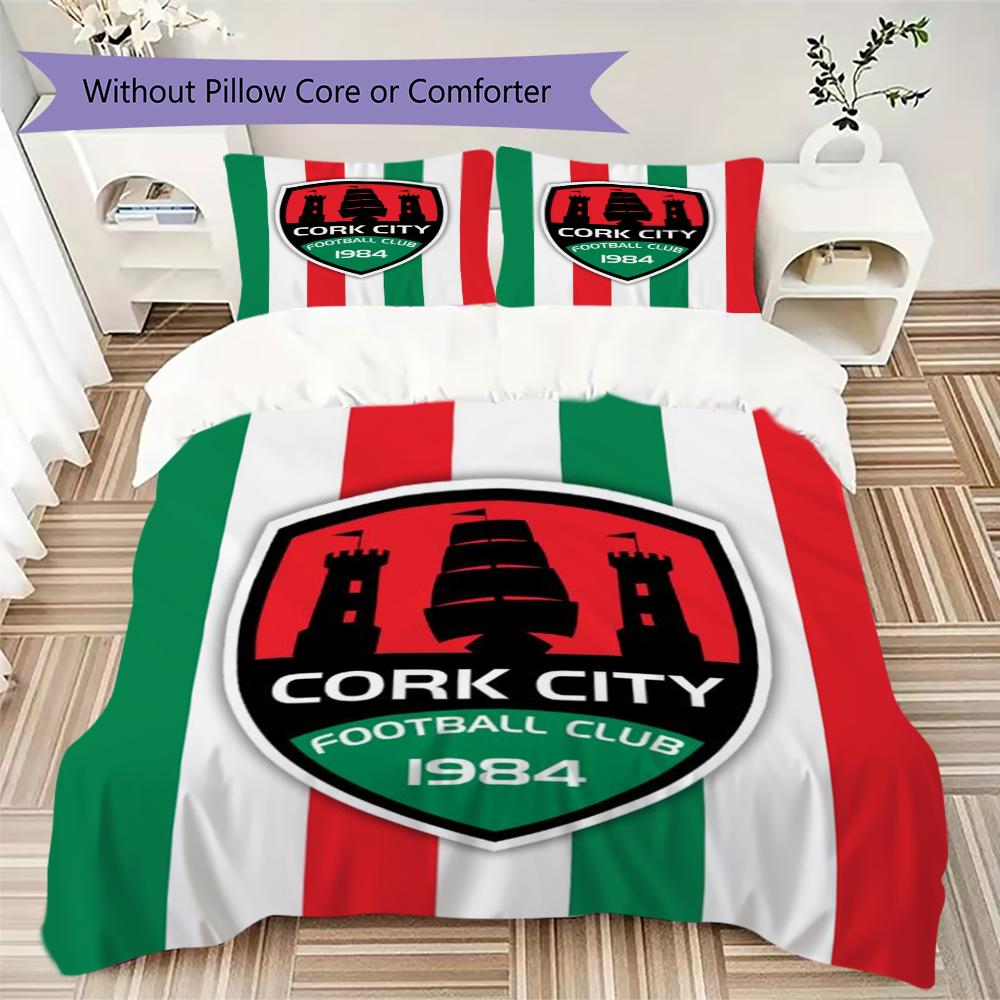 cork city fc Pattern Bedding uilt Set uilt Cover Pillowcase Home Decoration Birthday Gift (1 * duvet cover + 2 * pillowcase without core)
