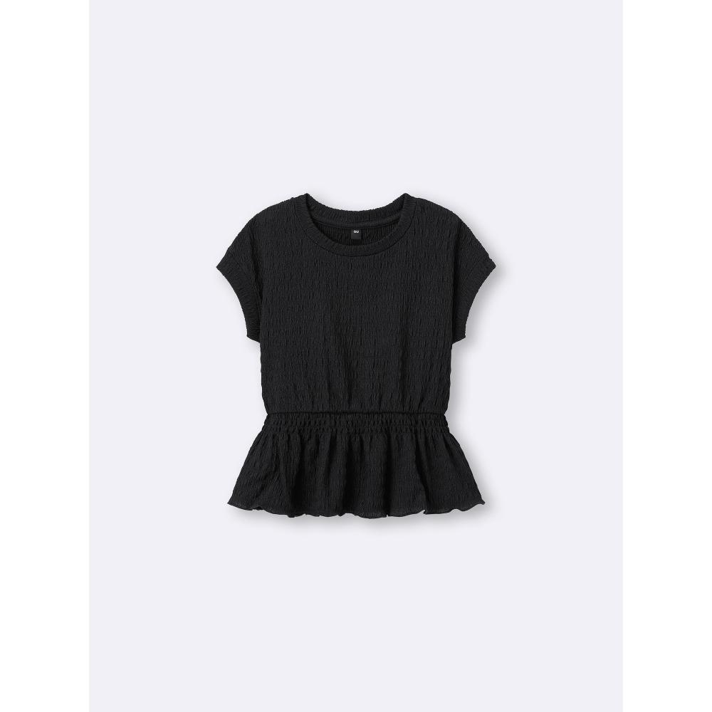 GU by Uniqlo Девочки Текстура Пеплум Футболка