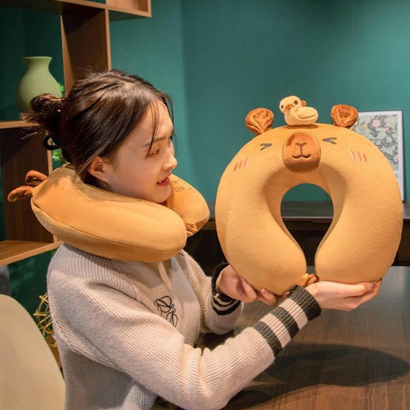 Cartoon Animal Neck Pillow Cute Travel Neck  Support for Kids Cartoon Animal Memory Foam Travel Pillow Cushion