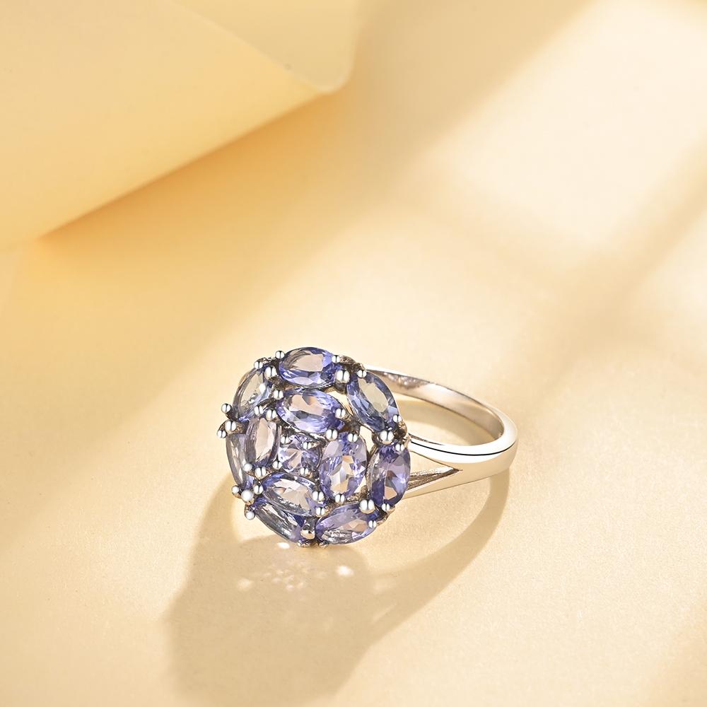 Светло-роскошное женское кольцо с синим танзанитом из стерлингового серебра 925 пробы, простой дизайн, подарок на годовщину