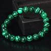 Malachite Bracelets Women Men Natural Stone Beads Bracelet Round Diabetes Relief Bracelet Lucky Jewelry Gift
