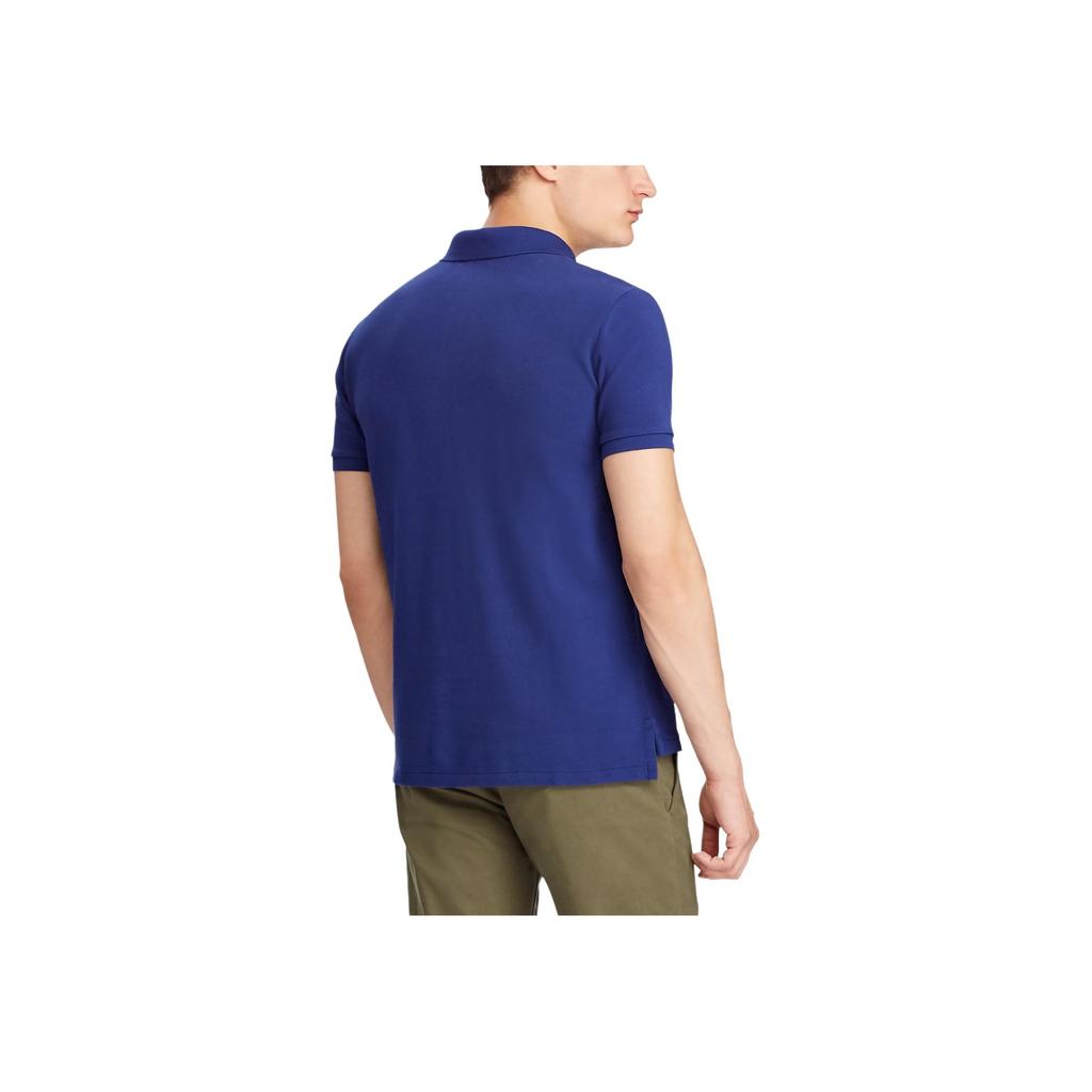 Polo Ralph Lauren Solid Color Polo Neck Short Sleeve Polo Shirt Men Tops Blue 710783656-003