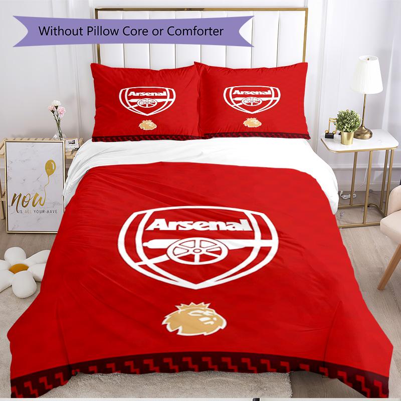 3pcs Duvet Cover Set (1*Duvet Cover + 2*Pillowcase, Without Core), football team.C Print Soft All‑Season Bedding Set, Home Bedroom Decor Gift