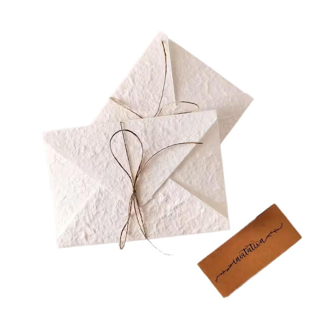 High-End Embossed Cotton Paper Envelopes for Weddings & Business Invitations, Handmade with an Antique Texture