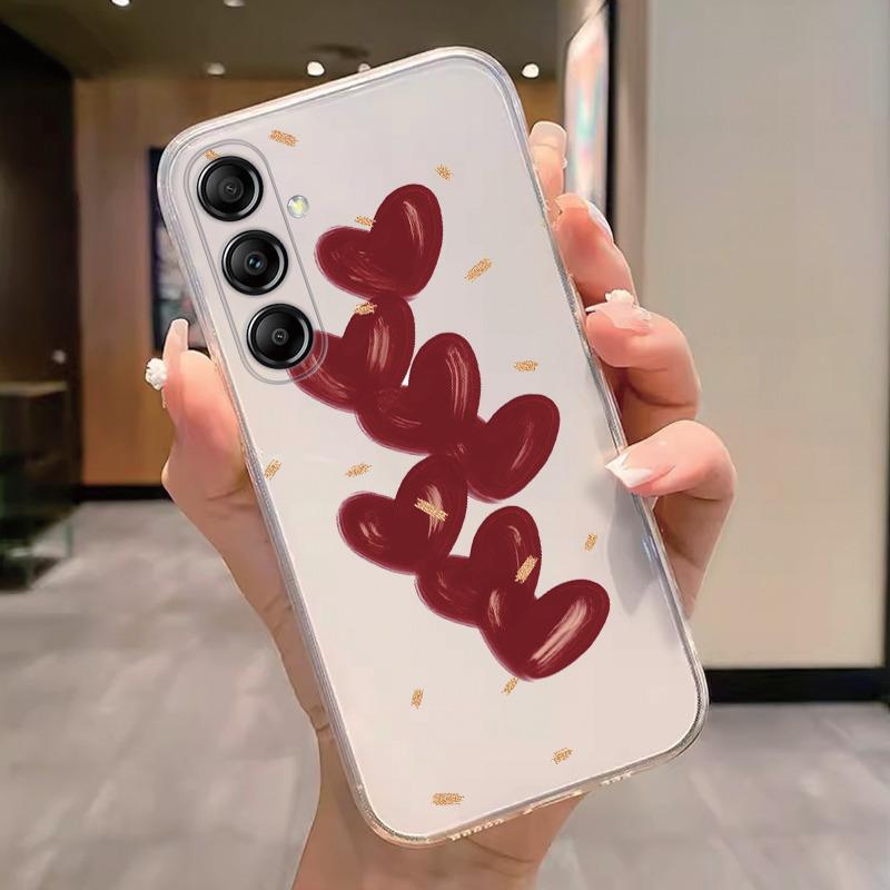 For Samsung Galaxy A14 A24 A34 A54 A15 A25 A35 A55 M14 M15 F15 M34 F34 M34 M54 M55 A16 A17 Case Butterfly Oil Flower Clear Cover