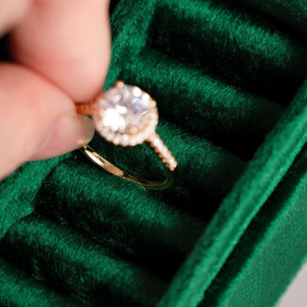 Wedding Rings Bearer Box Square Jewelry Organizer Velvet Rings Holder  Marriage Anniversary