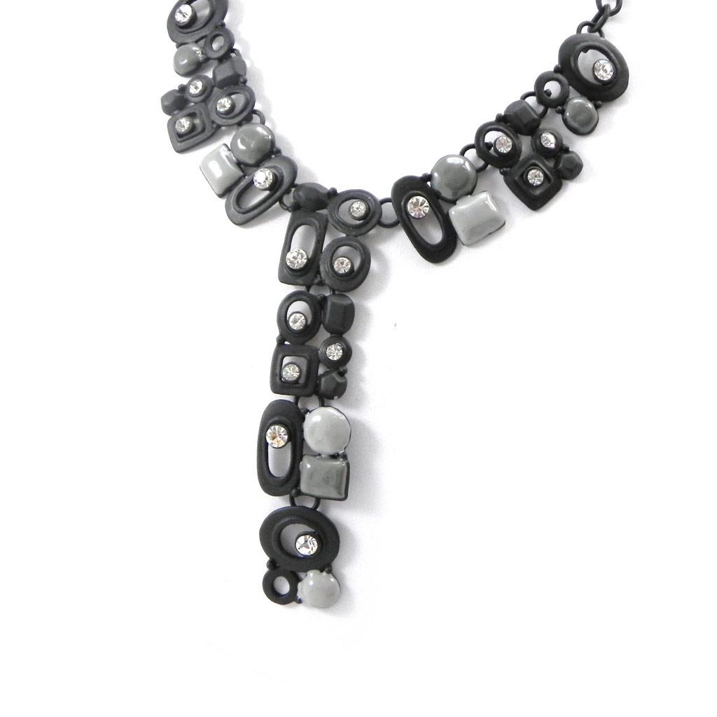 NOA [I2197] - Дизайнерское колье "Sissi" черно-серое