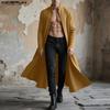 Vintage Men Long Sleeve Open Front Casual Long Cardigan Tops