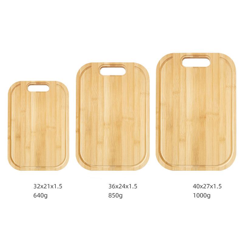 Бамбуковая разделочная доска для кухни, разделочная доска с глубокой канавкой для сока, деревянная разделочная доска для мяса, овощей, удобная ручка - Кухонные гаджеты в подарок