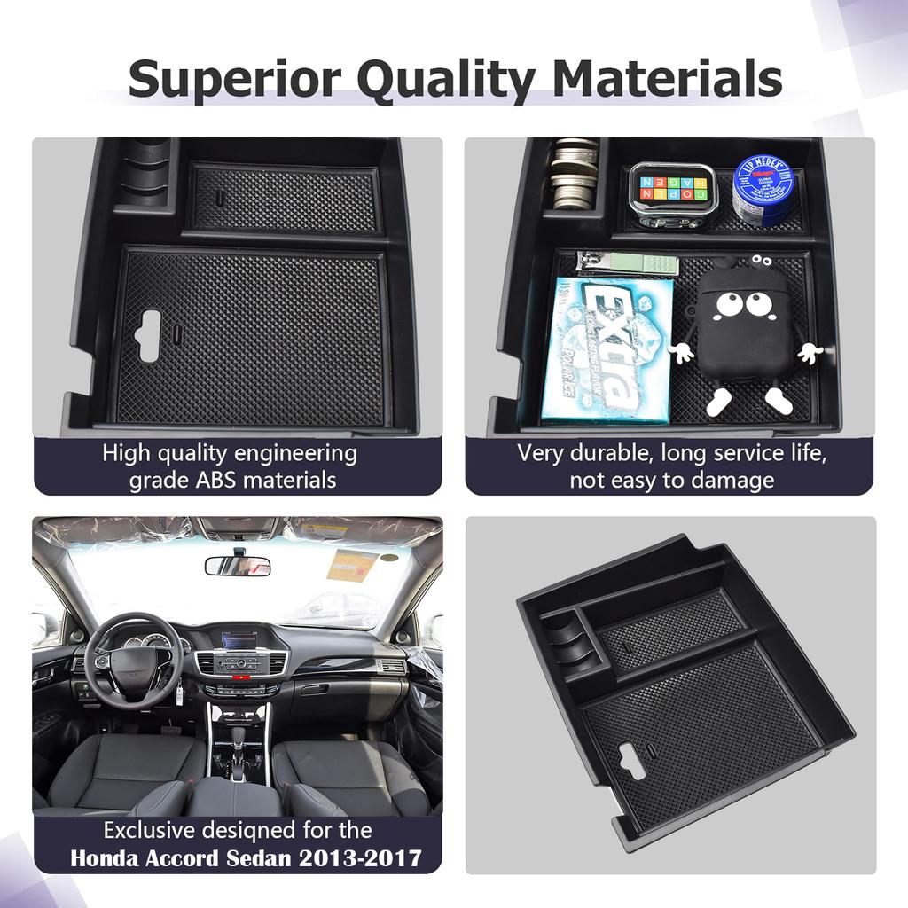 Для Honda Accord Седан 2013 2014 2015 2016 2017 Органайзер центральной консоли Вторичный бокс для хранения подлокотника ABS Аксессуары Автомобильный лоток