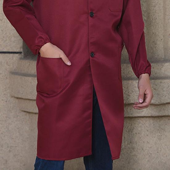 Work Coat Lapel Long Sleeve Single Breasted Easy Care Wrinkle Resistant Work Jacket with Large Patch Pockets Functional Workwear