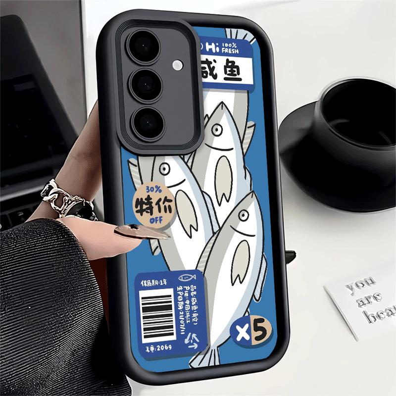 Чехол для телефона Samsung Galaxy S26 S25 Ultra S24 FE Со скидкой Соленая Рыба Чехол S23 Plus S22 + S21 S20 5G Мягкий Силикон Funda