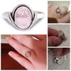 Zhenrong Hot-Selling Hibiscus Stone Rose Quartz Engagement Ring In Retro Thai Silver Style