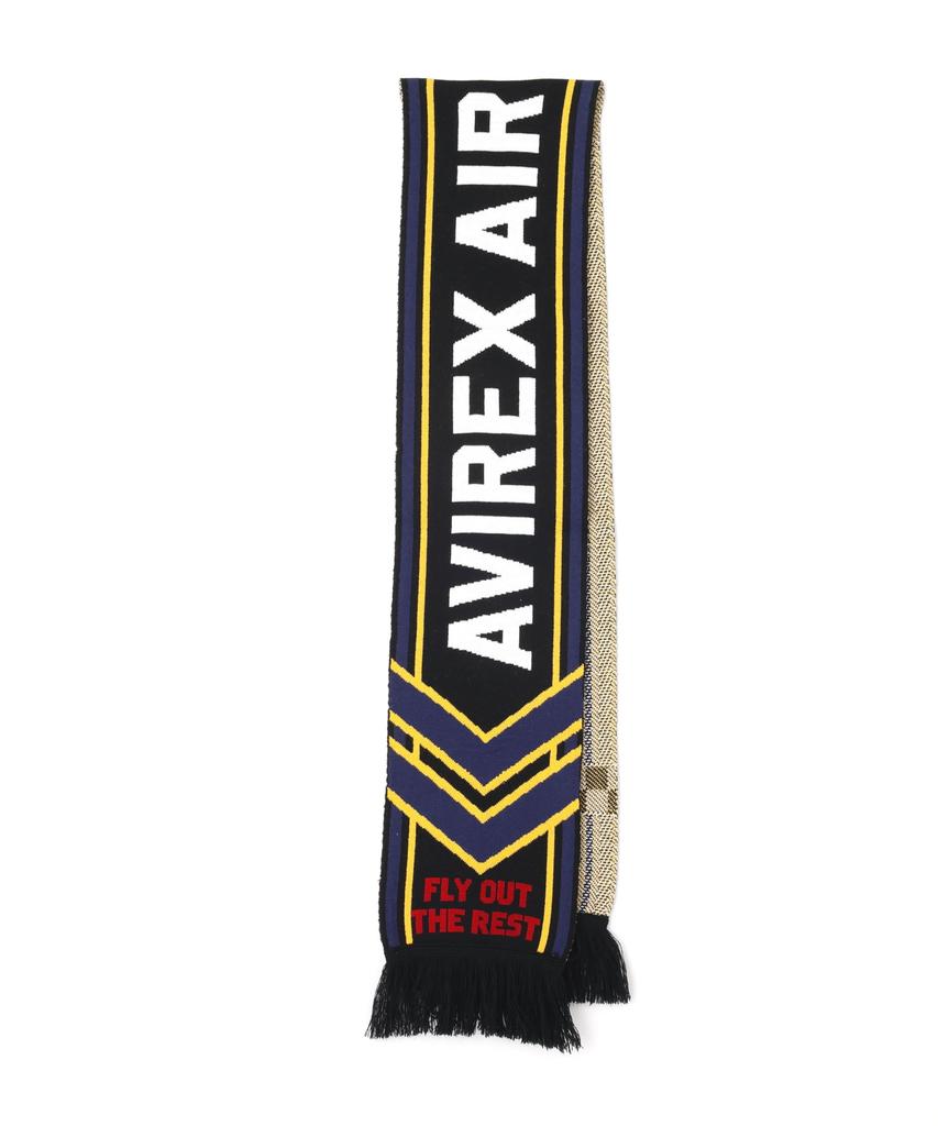 AVIREX AIR RACING CLUB LINE SOCCER MUFFLER men's F 010 black 783-5270013