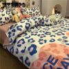 Свежий американский цветочный комплект из четырех предметов из мытого хлопка, студенческий двойной пододеяльник, комплект постельного белья