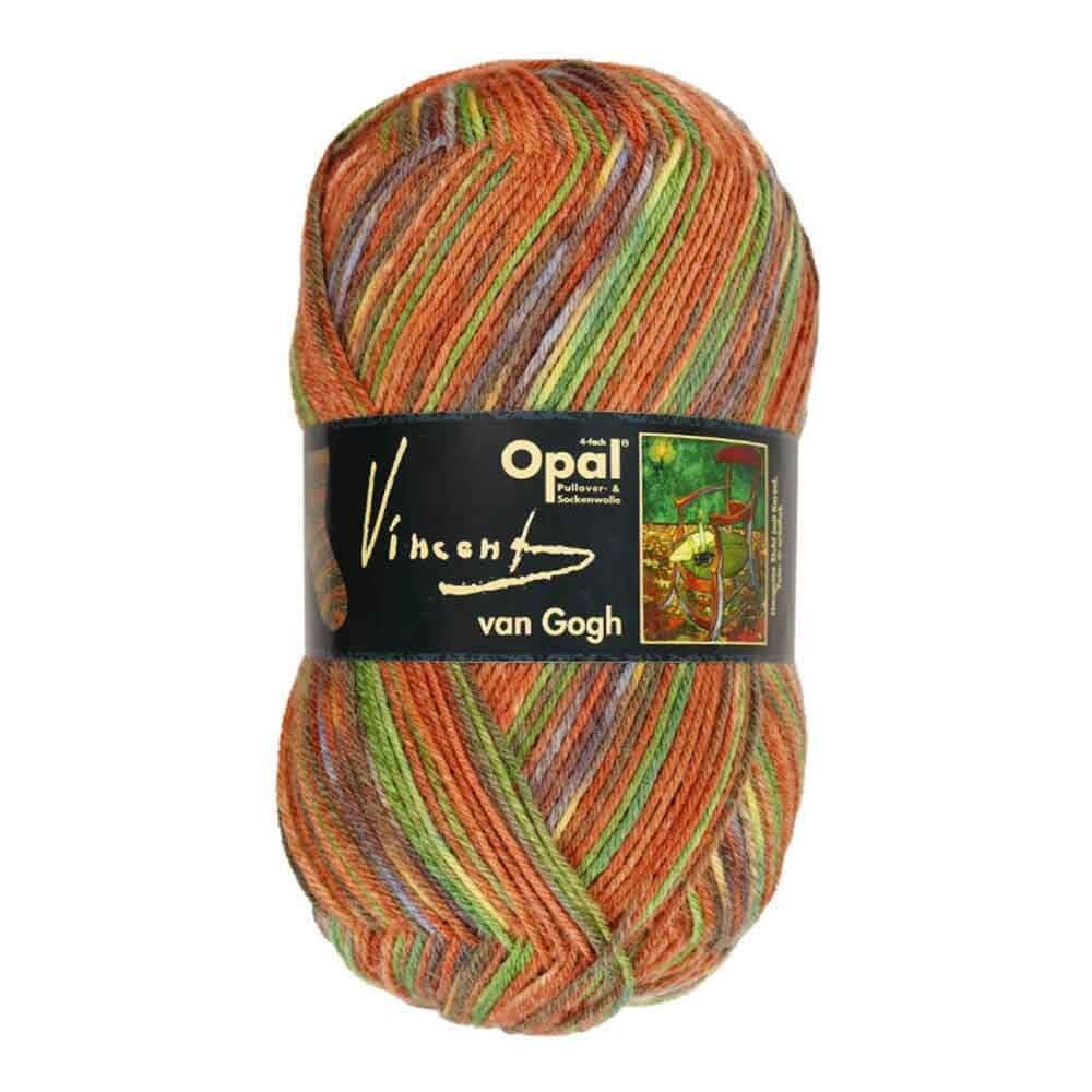 Opal Van Gogh Sock Yarn 5436, Gauguin's Chair, Orange-Brown Multicolor