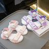 Новые спортивные пляжные туфли с мягкой подошвой для девочек, летние, для детей среднего и старшего возраста, модные розовые туфли-принцессы, детские сандалии