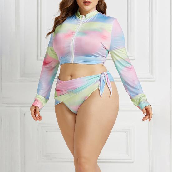 1 комплект летних бикини дышащих модных больших размеров с прозрачным принтом для женщин