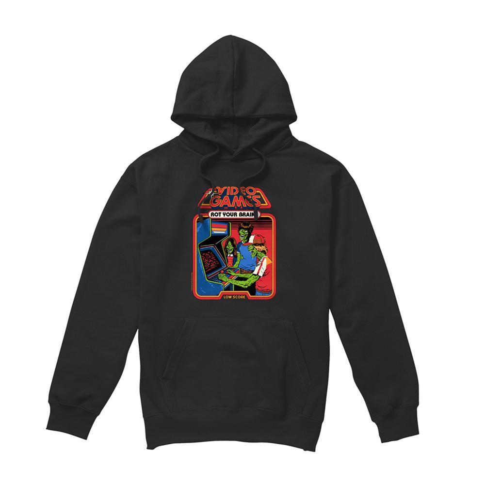 Steven Rhodes Unisex Adult Video Games Rot Your Brains Hoodie