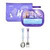 Lilpang Frozen 2 All-in-One Cutlery Plate Set + Wave Spoon Fork Set, Mixed Colors, Plate + Bag + Spoon + Fork, Popular Korean Parenting Items