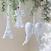 Flocking Christmas Hanging Pendants White Christmas Tree Ornament Xmas Ball  For Christmas