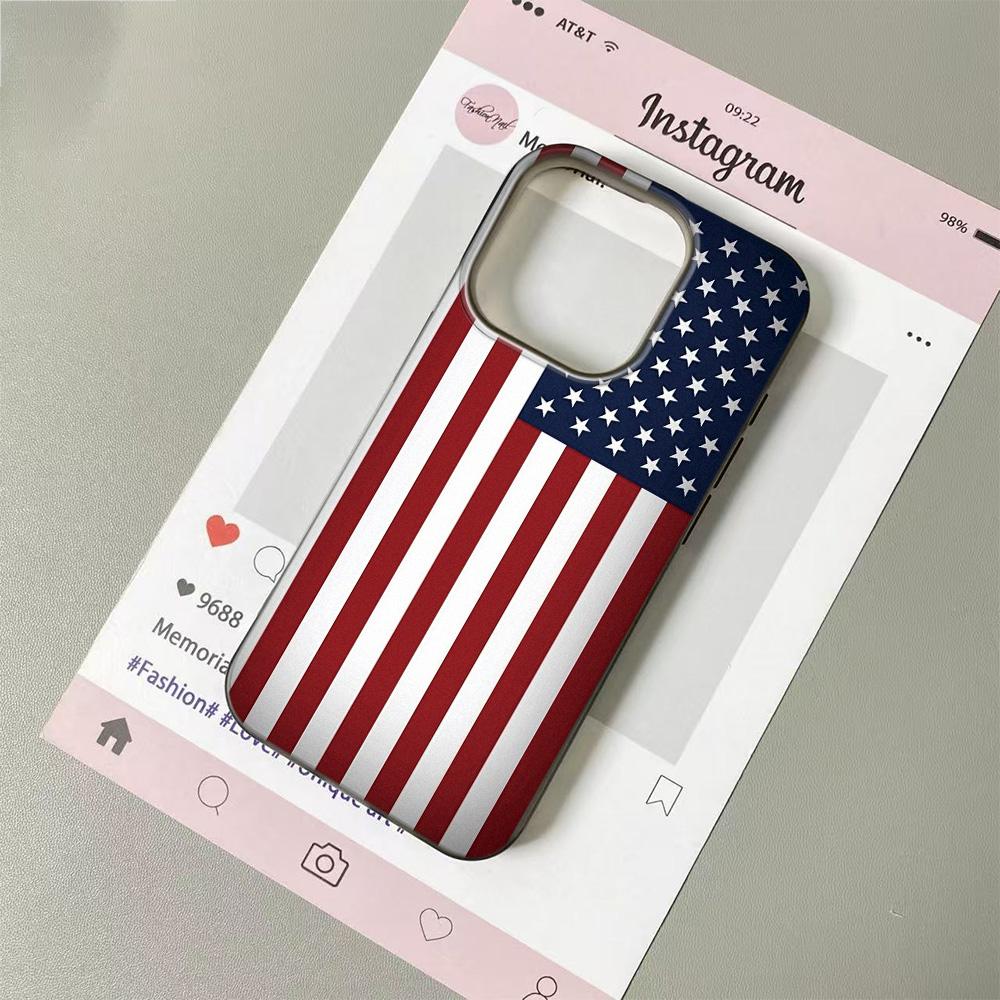 Чехол для телефона с флагом США для iPhone 11 12 13 Pro Чехол 14 15 Plus 16 17 Pro Max 17Air Чехол Силиконовый Мягкий Прозрачный Ударопрочный Чехол