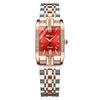 CHENXI New Square Ladies Watch Date Display Solid Stainless Steel Strap Diamond-Accented Fashion Quartz Watch for Women