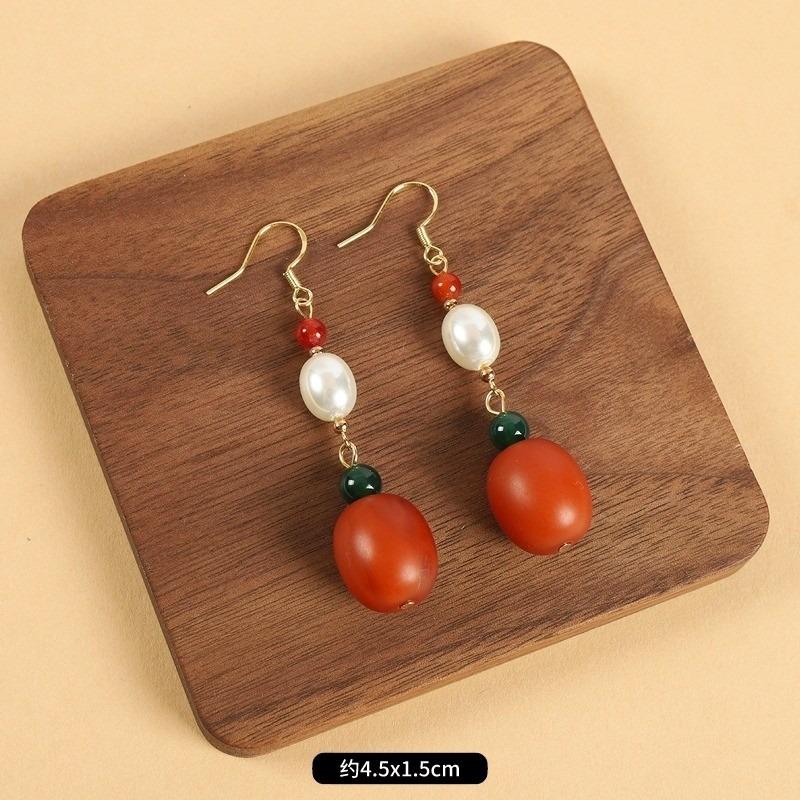 Нишевые серьги из пчелиного воска, ретро, длинные, с литературным темпераментом, женские, антикварные, к ципао, простые тибетские серьги