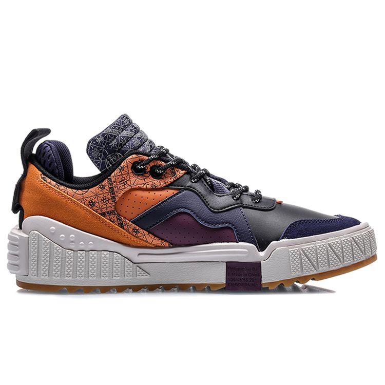 Li-Ning Unblock Повседневные нескользящие прочные низкие кроссовки для скейтбординга Мужские кроссовки Черный Белый Оранжевый AGCQ199-3