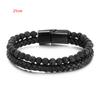 Браслет из натурального камня с вулканом и тигровым глазом для мужчин и женщин, браслет из коровьей веревки, ювелирные изделия для рук