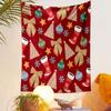 Christmas Patterns with Bow and Stockings Patterned Tapestry Decorative Wall Hanging, Home Bedroom Living Room Decor