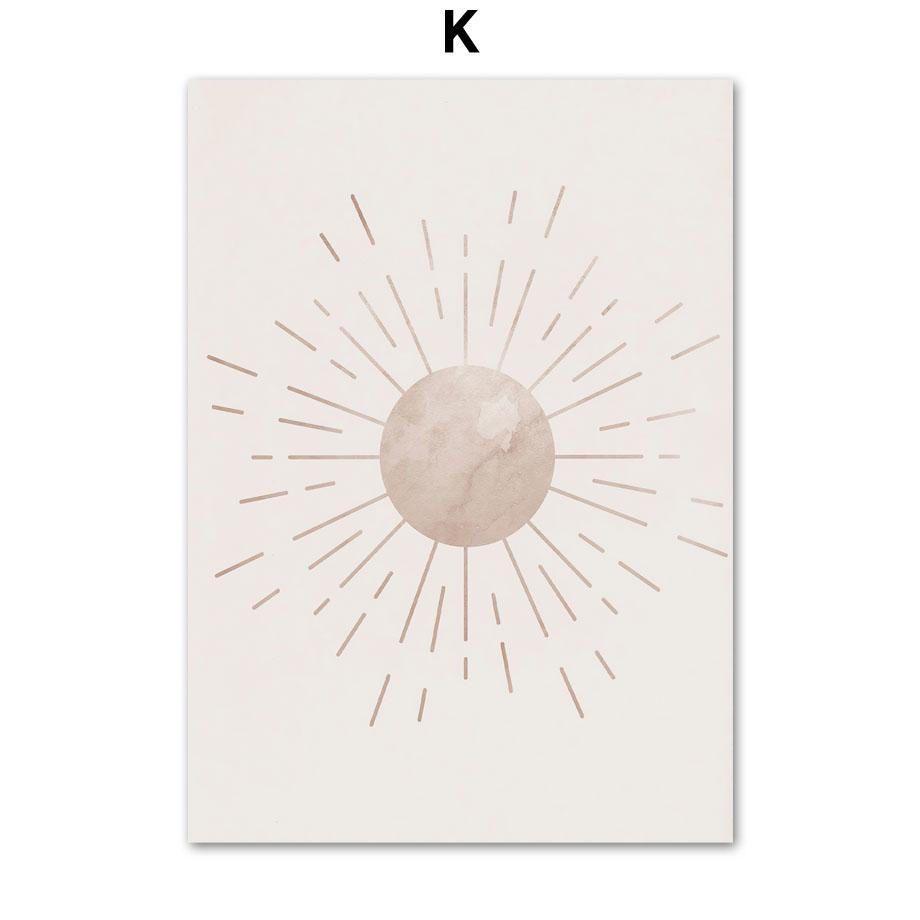 Ваза в стиле бохо с листьями и женскими линиями, геометрические абстрактные постеры и принты, картины на холсте, скандинавские настенные картины, декор гостиной