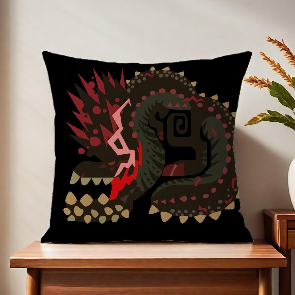 Game Mmonster Hunter Wilds cushion cover For Pillow Printing Sofa Decoration Home Car Room Coffee Shop Office Nordic Simplicity