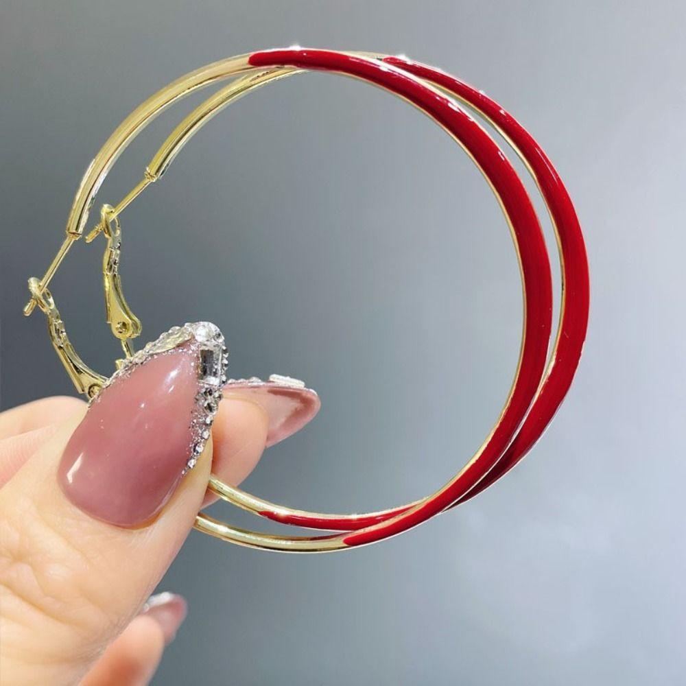 Серьги Pure Sweet Drip Glaze Large Circle Earrings Trendy Big Hoop Earring Female