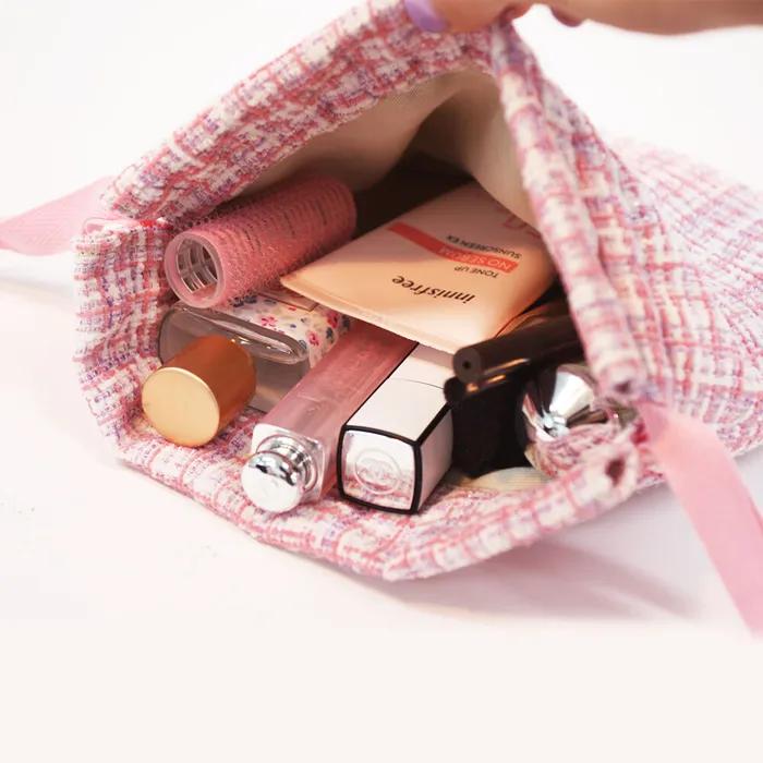 O-CHECK Candy Pop Tweed String Pouch