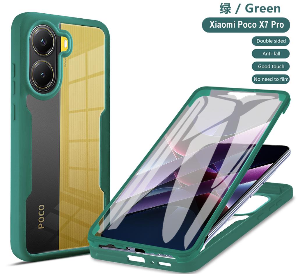 Для XIAOMI POCO X7 Pro 360 Чехол для телефона Полная защита Защитная пленка для экрана Защита объектива камеры Бампер Чехол Funda