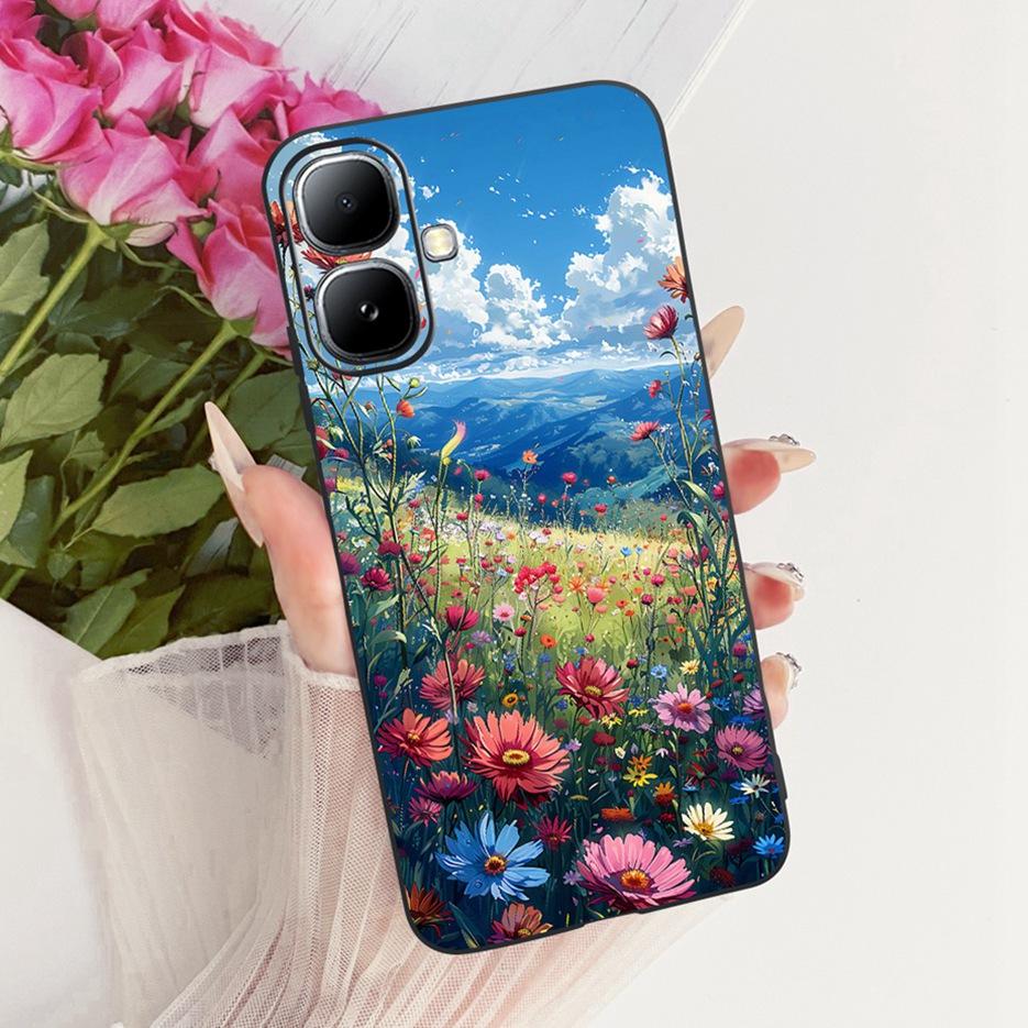 For Infinix Smart 20 Case X6840 X6840B Luxury Bow Flowers Painted Cover Soft Silicone Case For Infinix Smart 20 Smart20 4G Shell