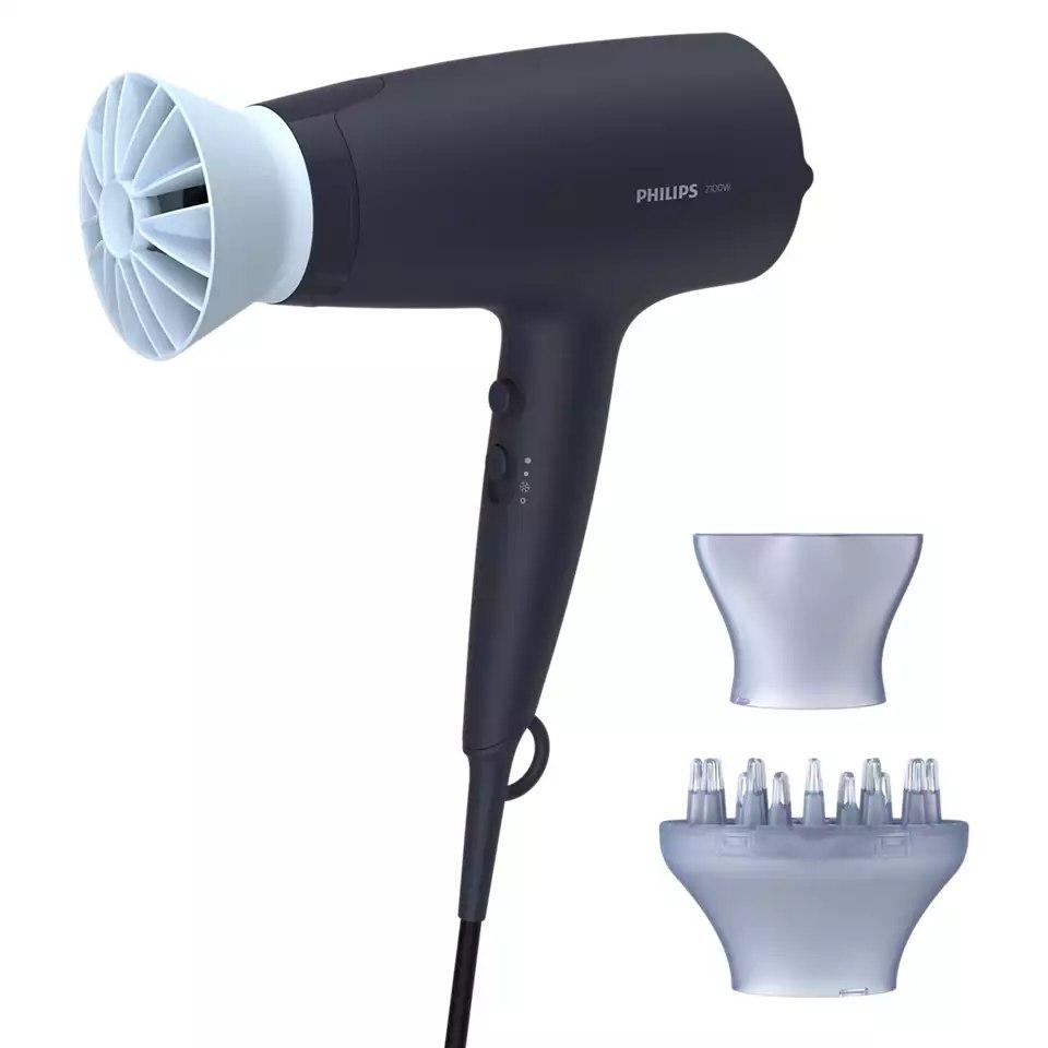 Philips | Hairdryer | BHD360/20 | 2100W | 6 temperature settings | Ion function | Diffuser nozzle | Black/Blue