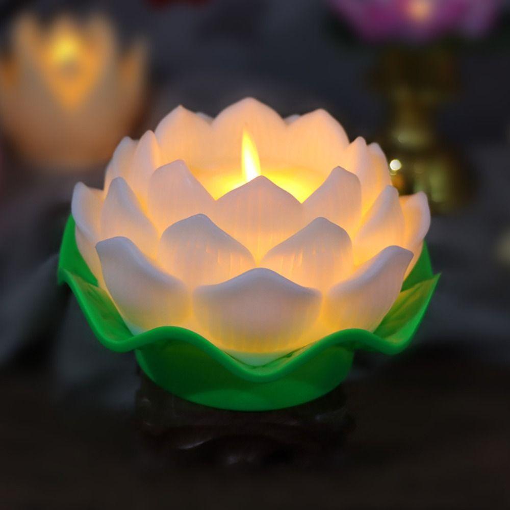 Flickering Lotus Flower Light Flameless Night Light Romantic LED Lotus Candles Xmas Birthday