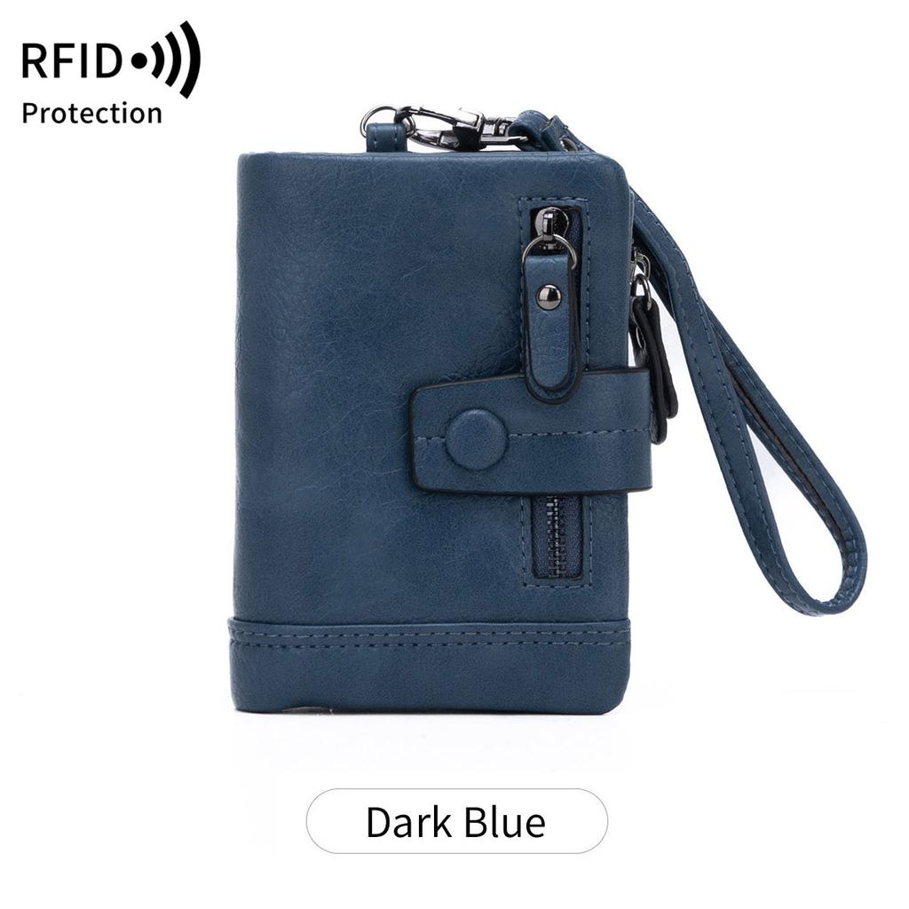 New Women's Wallet Fashion Zipper Buckle Clutch Multi-function Short Change Bag