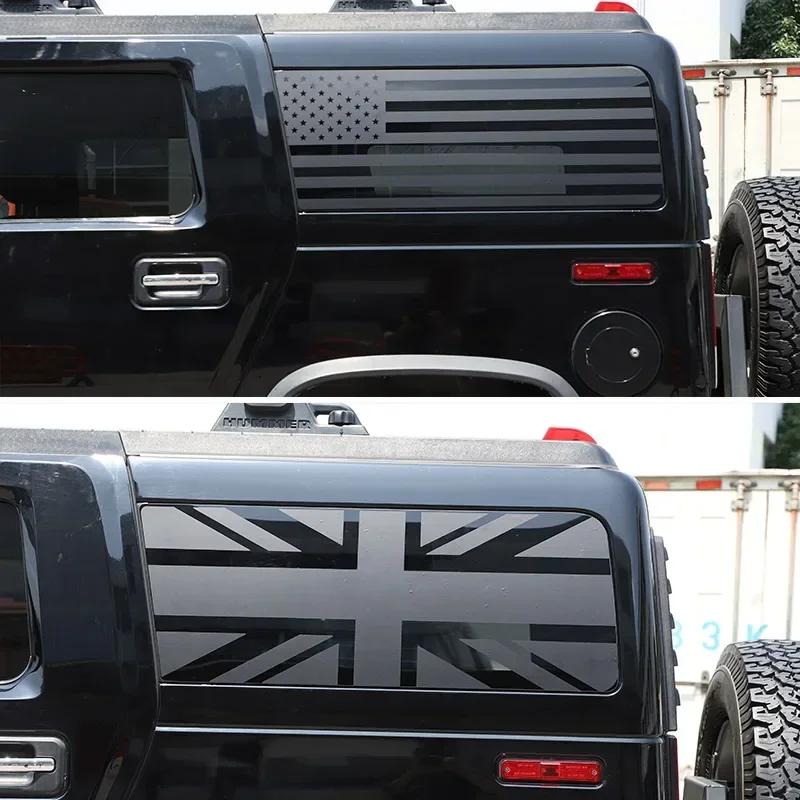 Для Hummer H2 2003-2009 H3 2005-2009 Автомобильный стайлинг ПВХ Черный/Красный Заднее стекло автомобиля Наклейка-графика на лобовое стекло Автоаксессуары
