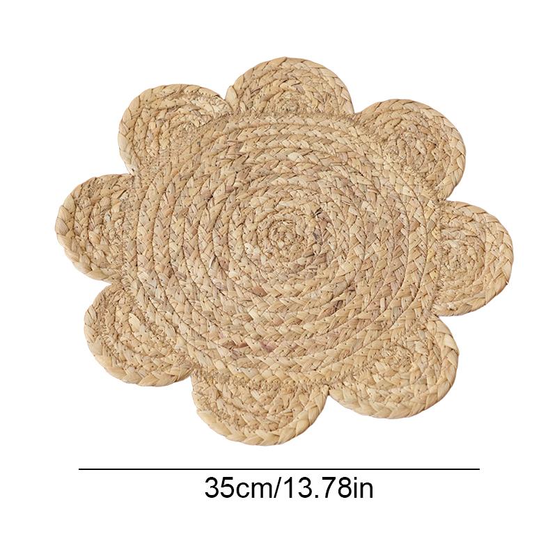1 шт. Плетеный термостойкий поднос в форме цветка, экологичный, изолирующий, из шелухи, многоцелевой, натуральный, для дома, из кукурузы, долговечный